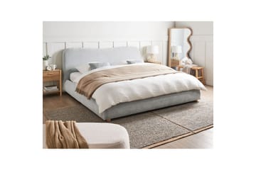 Seng med lagring Blagnac - Grå/Polyester, 180x200 cm - Møbler - Senger - Senger med oppbevaring