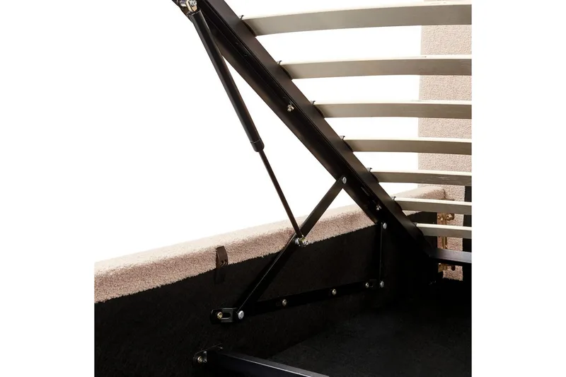 Seng med lagring Blagnac - Lys beige/Bouclé, 160x200 cm - Møbler - Senger - Senger med oppbevaring