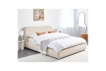 Seng med lagring Blagnac - Lys beige/Bouclé, 160x200 cm - Møbler - Senger - Senger med oppbevaring