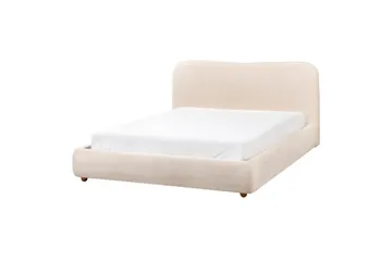 Seng med lagring Blagnac - Lys beige/Bouclé, 160x200 cm - Møbler - Senger - Senger med oppbevaring