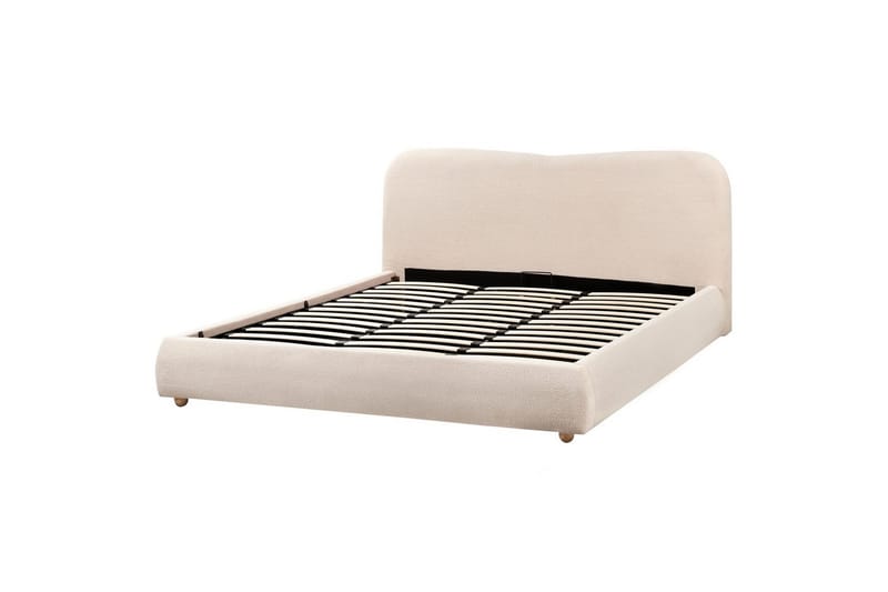 Seng med lagring Blagnac - Lys beige/Bouclé, 180x200 cm - Møbler - Senger - Senger med oppbevaring