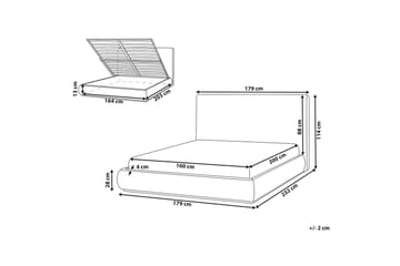 Seng med lagring Campagne - Beige, 160x200 cm - Møbler - Senger - Senger med oppbevaring