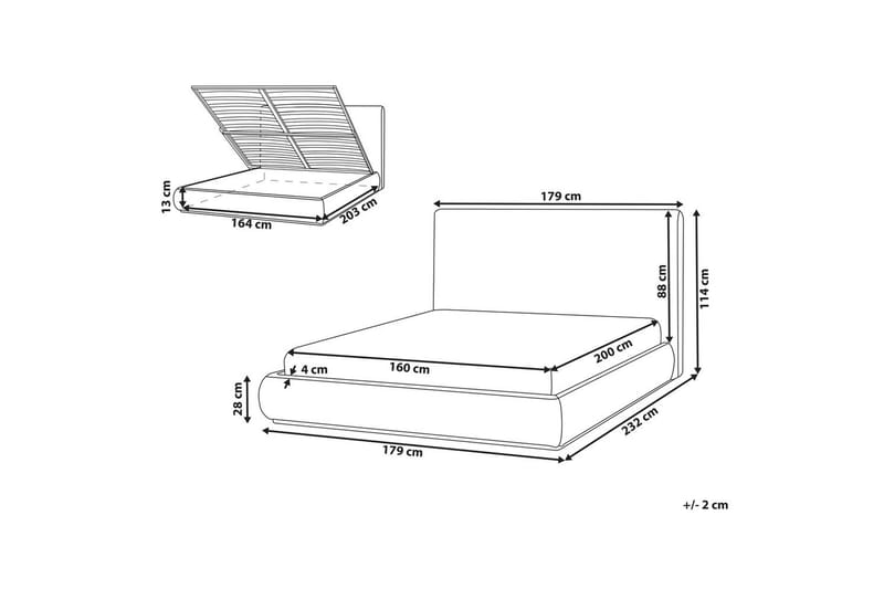 Seng med lagring Campagne - Brun, 160x200 cm - Møbler - Senger - Senger med oppbevaring
