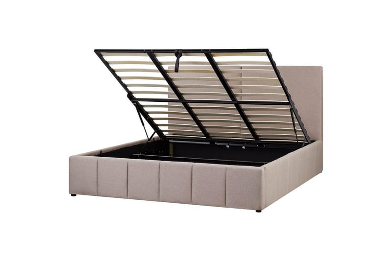 Seng med lagring Castelnavet, Beige, svart, 180x200 cm