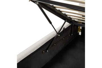 Seng med lagring Castelnavet - Hvit, Svart, 160x200 cm - Møbler - Senger - Senger med oppbevaring