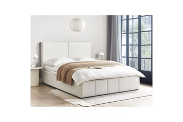 Seng med lagring Castelnavet - Hvit, Svart, 160x200 cm - Møbler - Senger - Senger med oppbevaring