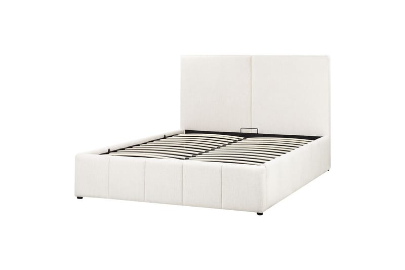 Seng med lagring Castelnavet - Hvit, Svart, 160x200 cm - Møbler - Senger - Senger med oppbevaring