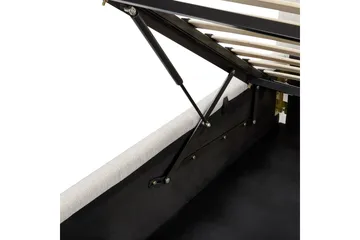 Seng med lagring Castelnavet - Hvit, Svart, 160x200 cm - Møbler - Senger - Senger med oppbevaring