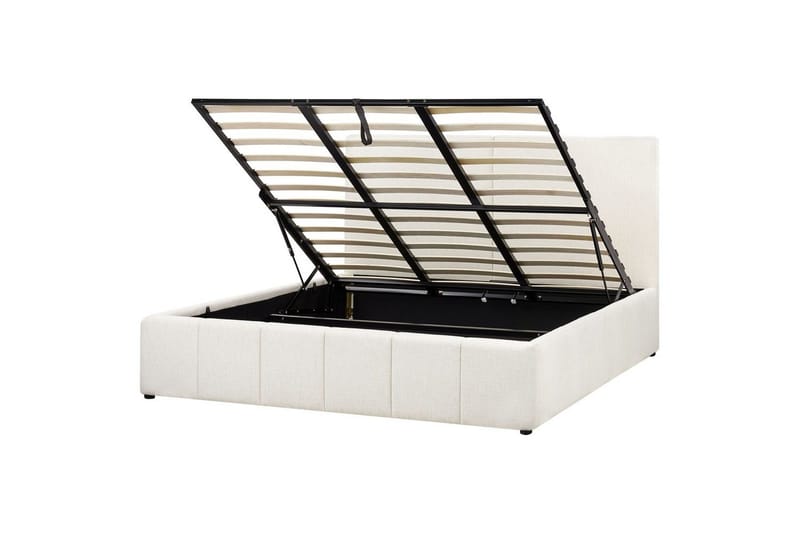 Seng med lagring Castelnavet, Hvit, Svart, 180x200 cm