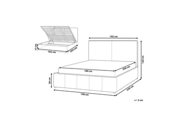 Seng med lagring Castelnavet - Hvit, Svart, 180x200 cm - Møbler - Senger - Senger med oppbevaring
