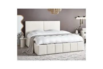 Seng med lagring Castelnavet - Hvit, Svart, 180x200 cm - Møbler - Senger - Senger med oppbevaring