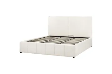 Seng med lagring Castelnavet - Hvit, Svart, 180x200 cm - Møbler - Senger - Senger med oppbevaring