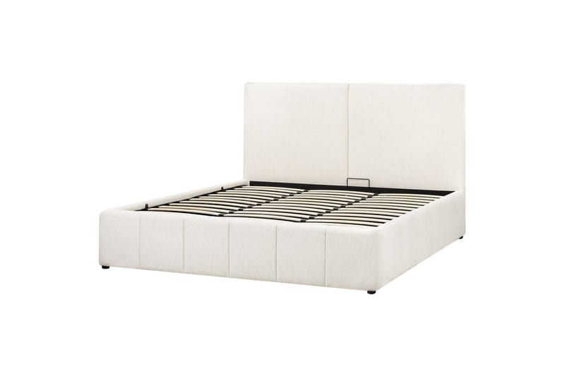 Seng med lagring Castelnavet - Hvit, Svart, 180x200 cm - Møbler - Senger - Senger med oppbevaring