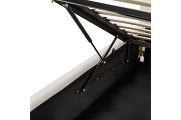 Seng med lagring Castelnavet - Hvit, Svart, 180x200 cm - Møbler - Senger - Senger med oppbevaring