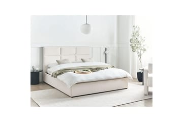 Seng med lagring Lagord - Off-white, Svart, 160x200 cm - Møbler - Senger - Senger med oppbevaring