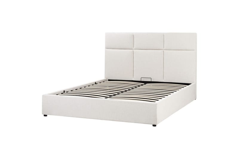 Seng med lagring Lagord - Off-white, Svart, 160x200 cm - Møbler - Senger - Senger med oppbevaring