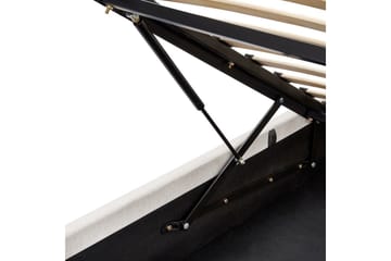 Seng med lagring Lagord - Off-white, Svart, 160x200 cm - Møbler - Senger - Senger med oppbevaring