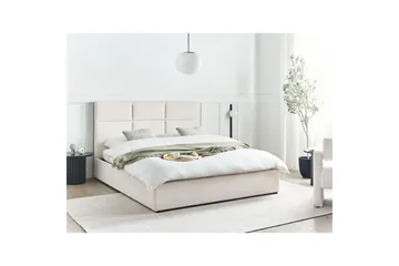 Seng med lagring Lagord - Off-white, Svart, 160x200 cm - Møbler - Senger - Senger med oppbevaring