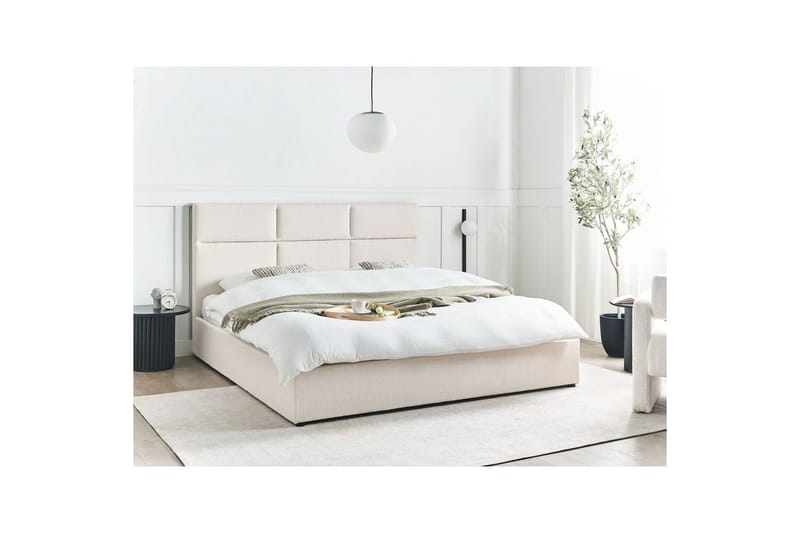 Seng med lagring Lagord - Off-white, Svart, 180x200 cm - Møbler - Senger - Senger med oppbevaring