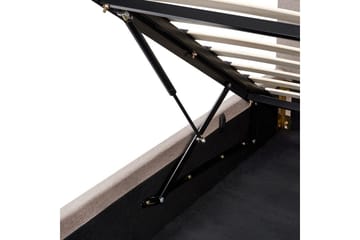 Seng med lagring Lagord - Taupe, svart, 160x200 cm - Møbler - Senger - Senger med oppbevaring