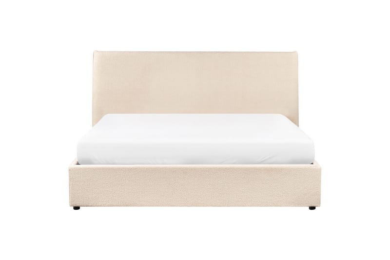 Seng med lagring Lavaur - Beige/Bouclé, 160x200 cm - Møbler - Senger - Senger med oppbevaring