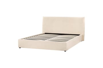 Seng med lagring Lavaur - Beige/Bouclé, 160x200 cm - Møbler - Senger - Senger med oppbevaring