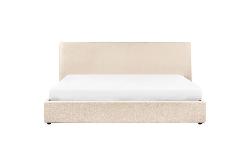 Seng med lagring Lavaur - Beige/Bouclé, 180x200 cm - Møbler - Senger - Senger med oppbevaring