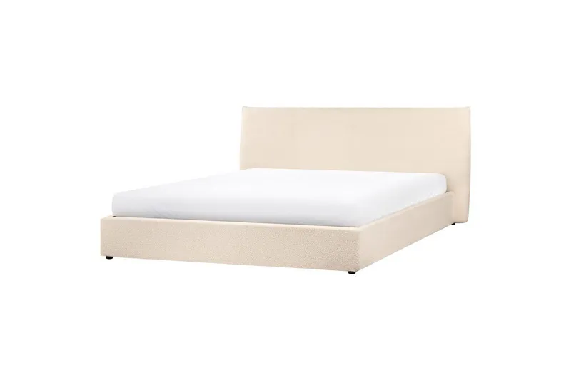 Seng med lagring Lavaur - Beige/Bouclé, 180x200 cm - Møbler - Senger - Senger med oppbevaring