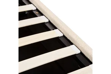 Seng med lagring Lavaur - Beige/Bouclé, 180x200 cm - Møbler - Senger - Senger med oppbevaring