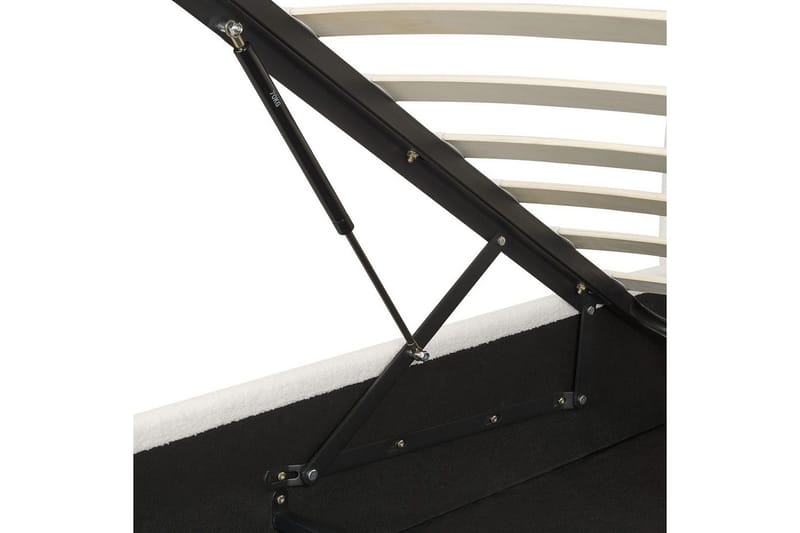 Seng med lagring Lavaur - Hvit/Bouclé, 160x200 cm - Møbler - Senger - Senger med oppbevaring