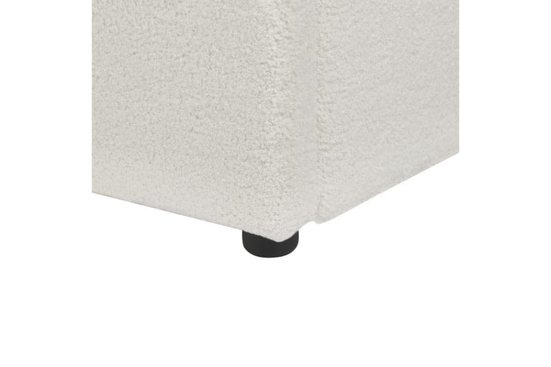 Seng med lagring Lavaur - Hvit/Bouclé, 160x200 cm - Møbler - Senger - Senger med oppbevaring