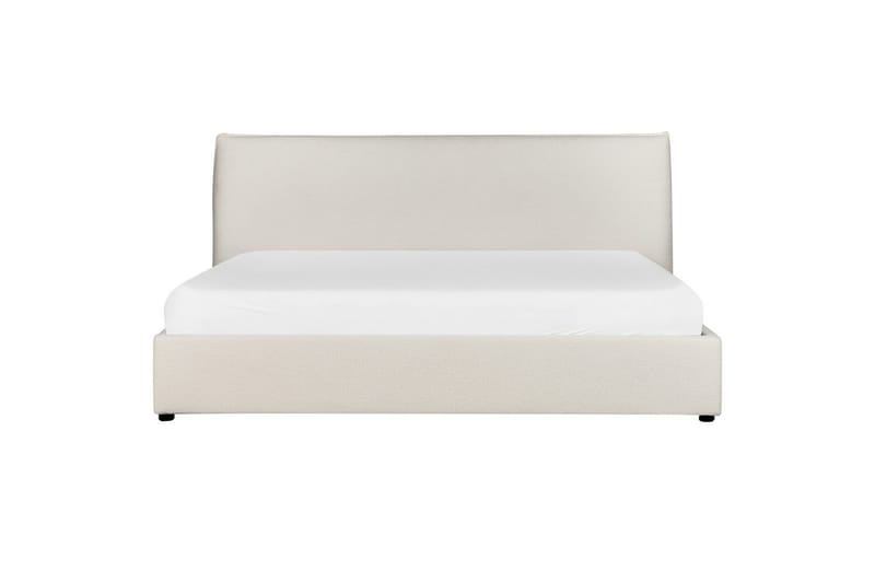 Seng med lagring Lavaur - Hvit/Bouclé, 180x200 cm - Møbler - Senger - Senger med oppbevaring