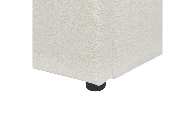 Seng med lagring Lavaur - Hvit/Bouclé, 180x200 cm - Møbler - Senger - Senger med oppbevaring