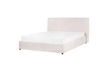 Seng med lagring Lavaur - Hvit/Fløyel, 160x200 cm - Møbler - Senger - Senger med oppbevaring