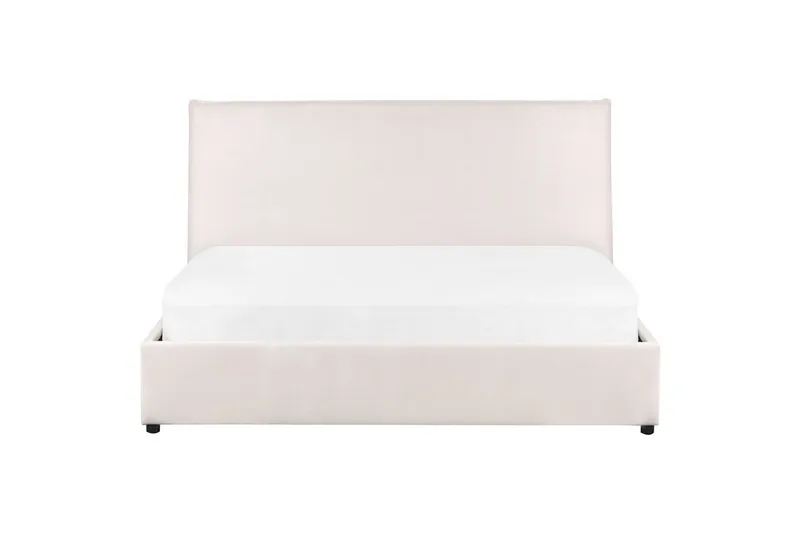 Seng med lagring Lavaur - Hvit/Fløyel, 160x200 cm - Møbler - Senger - Senger med oppbevaring