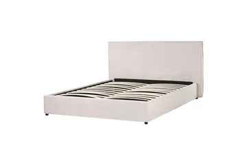 Seng med lagring Lavaur - Hvit/Fløyel, 160x200 cm - Møbler - Senger - Senger med oppbevaring