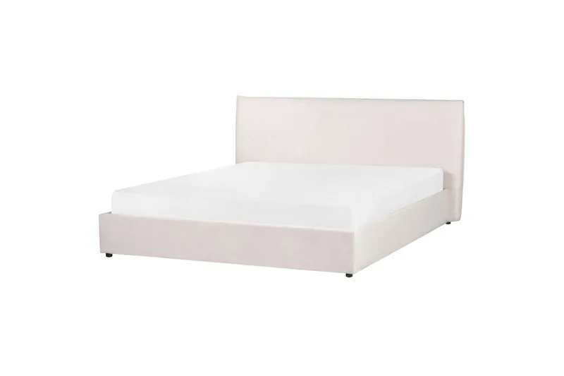 Seng med lagring Lavaur - Hvit/Fløyel, 180x200 cm - Møbler - Senger - Senger med oppbevaring