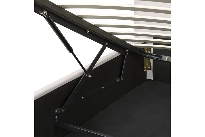 Seng med lagring Lavaur - Hvit/Fløyel, 180x200 cm - Møbler - Senger - Senger med oppbevaring