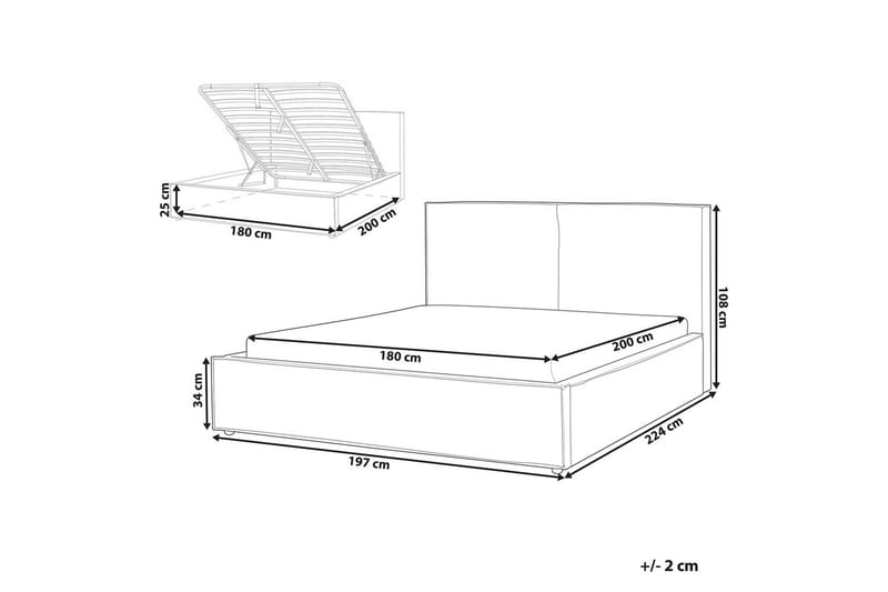 Seng med lagring Moissac - 180x200 cm - Møbler - Senger - Senger med oppbevaring