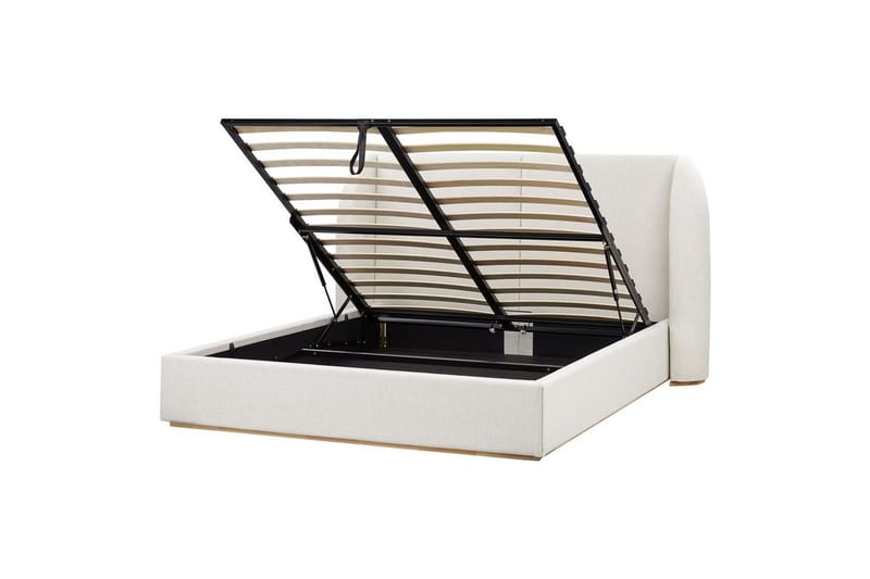 Seng med lagring Monestier, Hvit, 160x200 cm