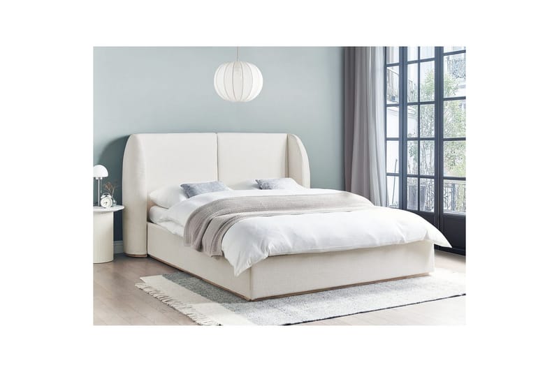 Seng med lagring Monestier - Hvit, 160x200 cm - Møbler - Senger - Senger med oppbevaring