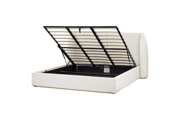 Seng med lagring Monestier - Hvit, 180x200 cm - Møbler - Senger - Senger med oppbevaring