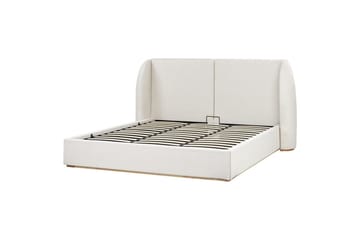 Seng med lagring Monestier - Hvit, 180x200 cm - Møbler - Senger - Senger med oppbevaring