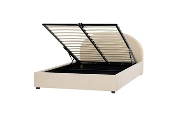 Seng med lagring Vaucluse - Beige/Bouclé, 140x200 cm - Møbler - Senger - Senger med oppbevaring