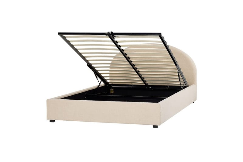 Seng med lagring Vaucluse - Beige/Bouclé, 160x200 cm - Møbler - Senger - Senger med oppbevaring