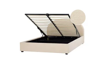 Seng med lagring Vaucluse - Beige/Bouclé, 160x200 cm - Møbler - Senger - Senger med oppbevaring