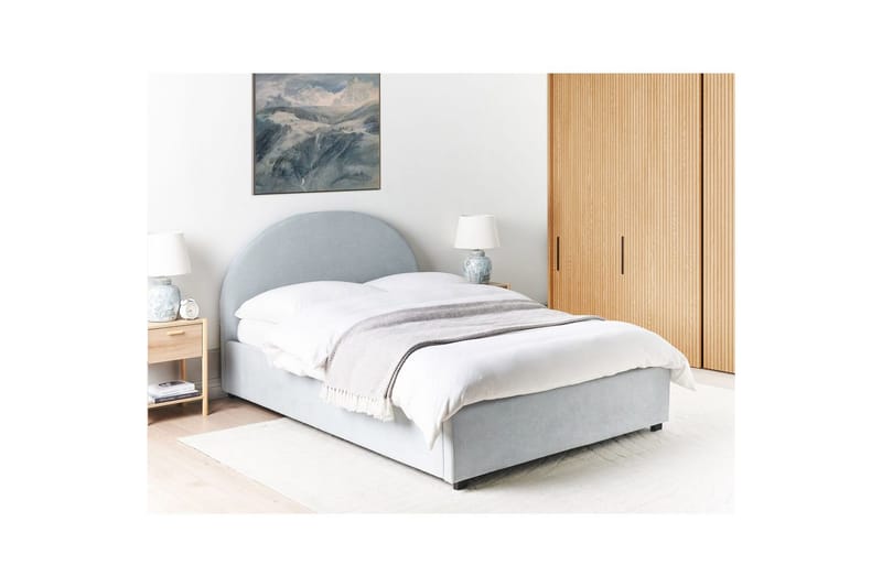 Seng med lagring Vaucluse - Lys blå/Polyester, Lyseblå/Polyester, 140x200 cm - Møbler - Senger - Senger med oppbevaring