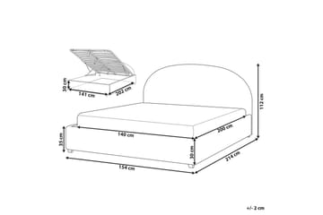 Seng med lagring Vaucluse - Lys blå/Polyester, Lyseblå/Polyester, 140x200 cm - Møbler - Senger - Senger med oppbevaring