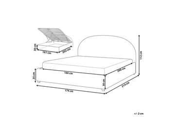 Seng med lagring Vaucluse - Lys blå/Polyester, Lyseblå/Polyester, 160x200 cm - Møbler - Senger - Senger med oppbevaring