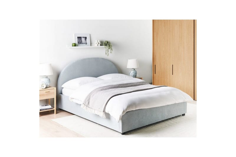 Seng med lagring Vaucluse - Lys blå/Polyester, Lyseblå/Polyester, 160x200 cm - Møbler - Senger - Senger med oppbevaring